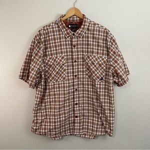 Alaskan Hardgear Orange and White Striped Button Down Men's Size 2XL